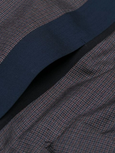 Shop Prada Checked Tailored Trousers In Blue