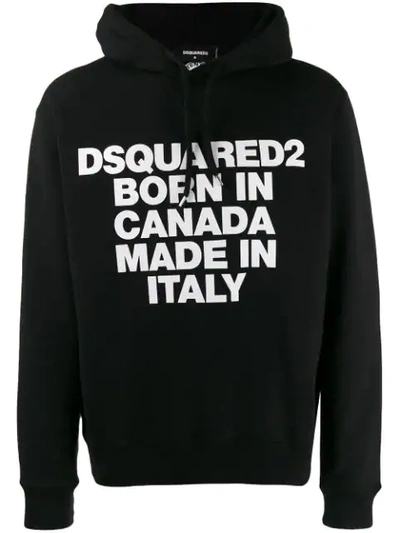 Shop Dsquared2 Graphic Hoodie In Black