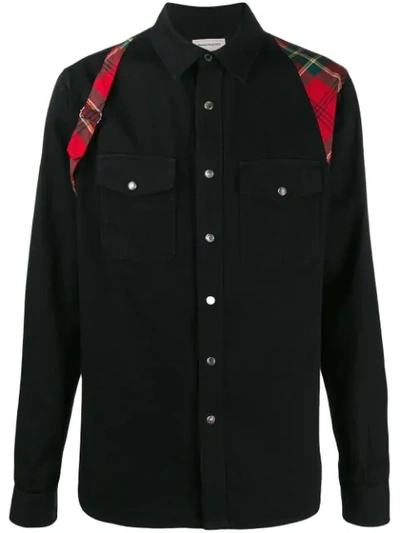 Shop Alexander Mcqueen Plaid Harness Shirt In Black