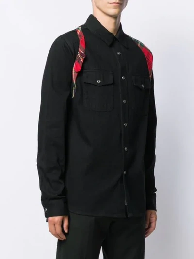 Shop Alexander Mcqueen Plaid Harness Shirt In Black