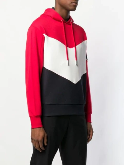 Shop Moncler Colour Block Hoodie - Blue