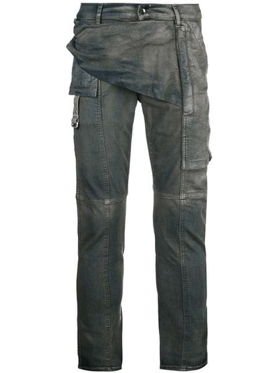 RICK OWENS DRKSHDW FLAP DETAIL SKINNY JEANS - 蓝色