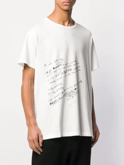 Shop Yohji Yamamoto Basic Print T In White