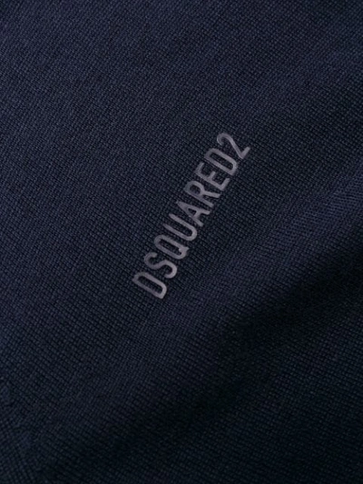 DSQUARED2 V-NECK KNITTED JUMPER - 蓝色