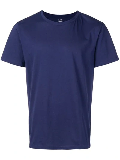 Shop Apc Round Neck T-shirt In Blue