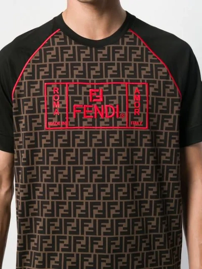 Shop Fendi Ff Monogram T-shirt In Brown