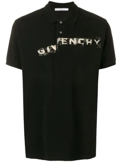 Shop Givenchy Logo Print Polo Shirt In Black