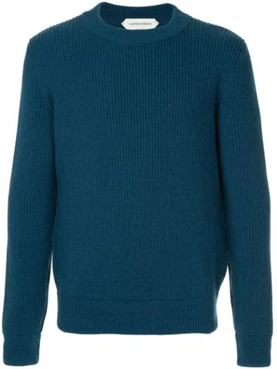 Shop Namacheko Ribbed Knit Sweater In Blue