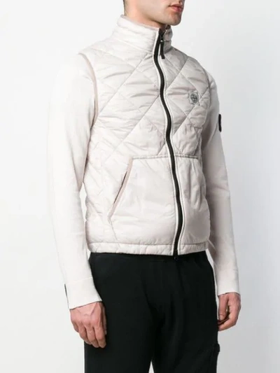 Shop Stone Island Quilted Gilet In Neutrals