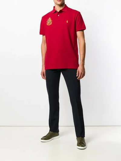 Shop Polo Ralph Lauren Logo Polo Shirt In Red