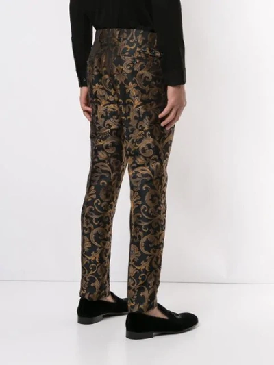 Shop Dolce & Gabbana Tailored Jacquard Trousers In Black