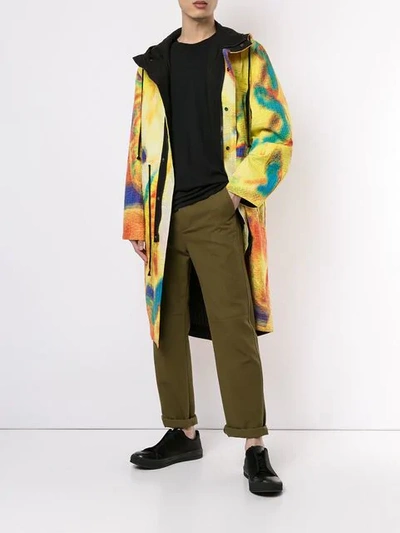 Shop Craig Green Hooded Raincoat In Multicolour