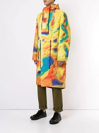 Shop Craig Green Hooded Raincoat In Multicolour