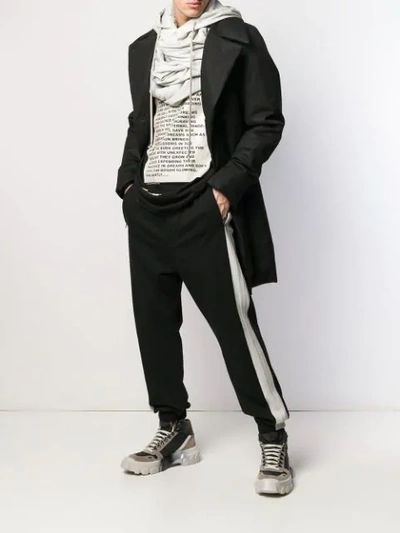 Shop Rick Owens Stripe Detail Track Pants In Black