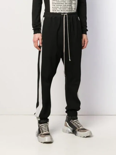 Shop Rick Owens Stripe Detail Track Pants In Black