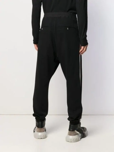 RICK OWENS 条纹细节运动裤 - 黑色