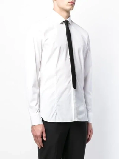 Shop Neil Barrett Classic Contrasting Tie Shirt In White