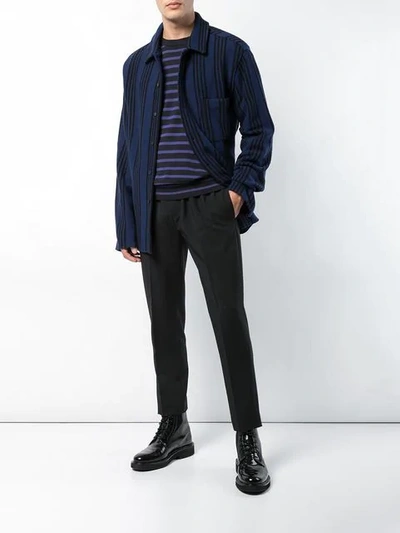 Shop Haider Ackermann Striped Long-sleeve Shirt In Blue