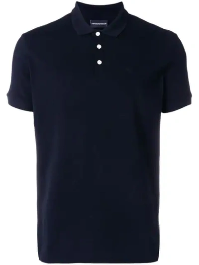 Shop Emporio Armani Short Sleeve Classic Polo In Blue