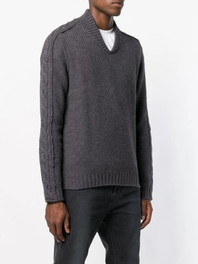 Shop Nuur Long-sleeve Fitted Sweater - Grey