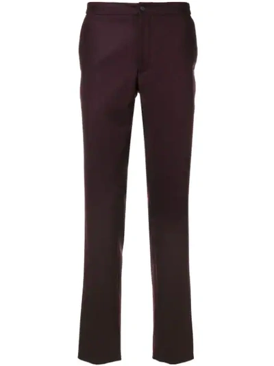 Shop Incotex Straight Leg Trousers In Red