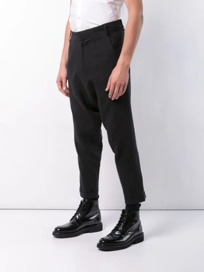 Shop Army Of Me Drop Crotch Trousers In Black