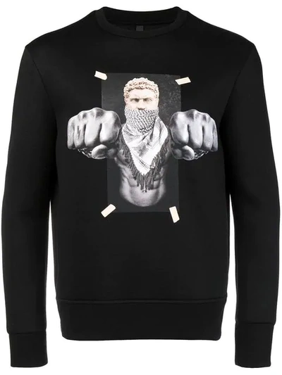 Shop Neil Barrett Boxing Brutus Sweatshirt In Black
