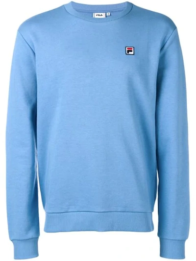 Shop Fila Embroidered Logo Sweatshirt In Blue