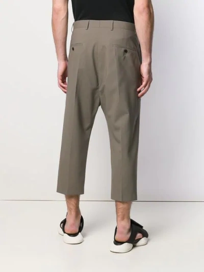 Shop Rick Owens Cropped Trousers In Black