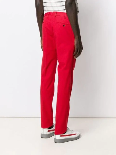 Shop Pt01 Straight Leg Trousers In Red