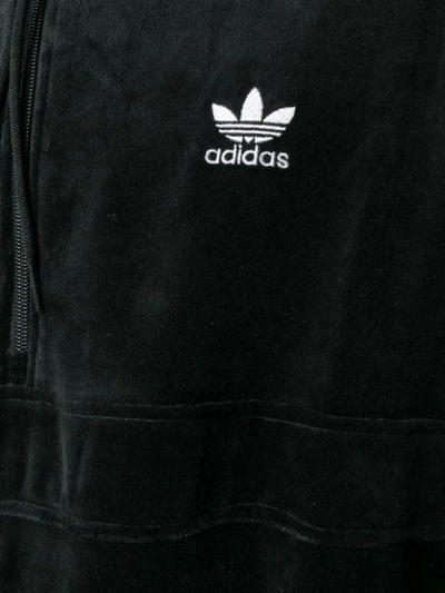 Shop Adidas Originals Cozy Zipped Hoodie In Black