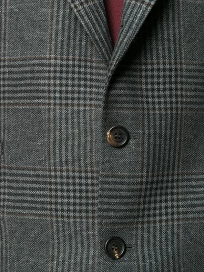 Shop Brunello Cucinelli Checked Blazer In Grey