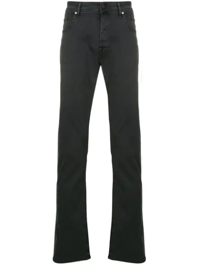 Shop Jacob Cohen Straight-leg Trousers - Black