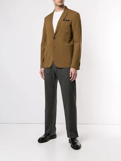Shop N°21 Classic Fitted Blazer In Brown