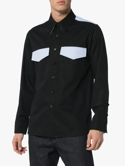 Shop Calvin Klein 205w39nyc Western Two Pocket Shirt In Black