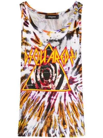 Shop Dsquared2 Tie-dye Tank Top In White