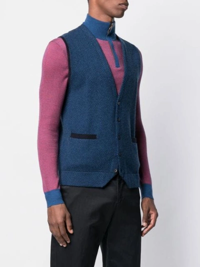 Shop N•peal Knitted Waistcoat In Blue