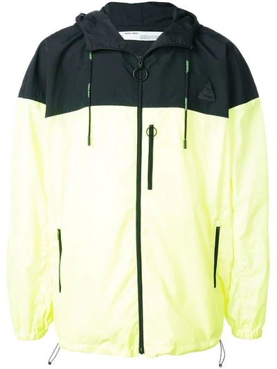 Shop Off-white Oversized Windbreaker Jacket In Yellow ,black