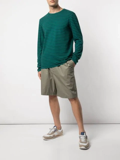 Shop Barena Venezia Longsleeved Striped T-shirt In Green