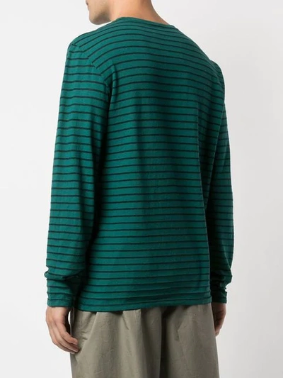 Shop Barena Venezia Longsleeved Striped T-shirt In Green