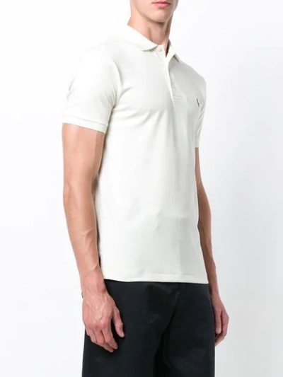 Shop Polo Ralph Lauren Logo Polo Shirt In Neutrals