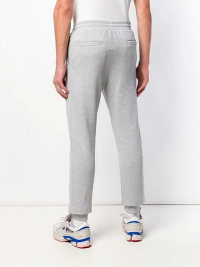 Shop Versace Embroidered Logo Joggers In Grey