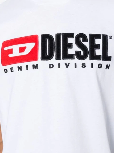 Shop Diesel Logo Appliqué T-shirt In White
