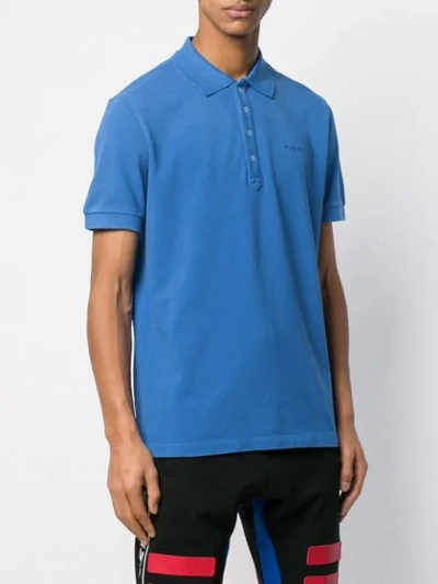 Shop Diesel Logo Polo Shirt In Blue