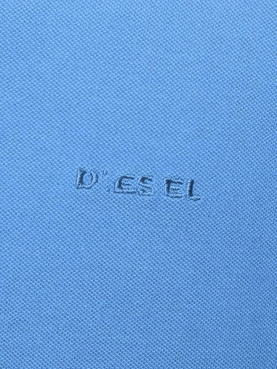 Shop Diesel Logo Polo Shirt In Blue