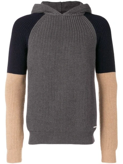 Shop Dsquared2 Kapuzenpullover In Colour-block-optik In Grey