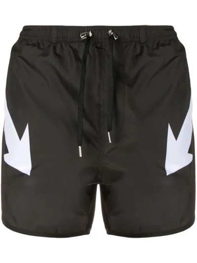 NEIL BARRETT ARROW泳裤 - 黑色