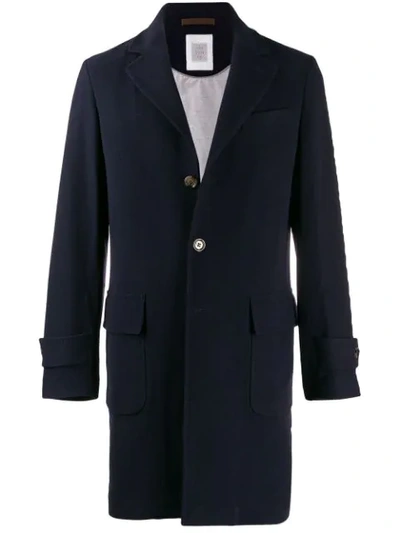 Shop Eleventy Single-breasted Coat In Blue