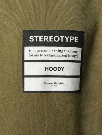Shop Maison Margiela Stereotype Patch Hoodie In Green