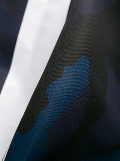 Shop Valentino Vltn Camouflage Print Bomber Jacket In Blue